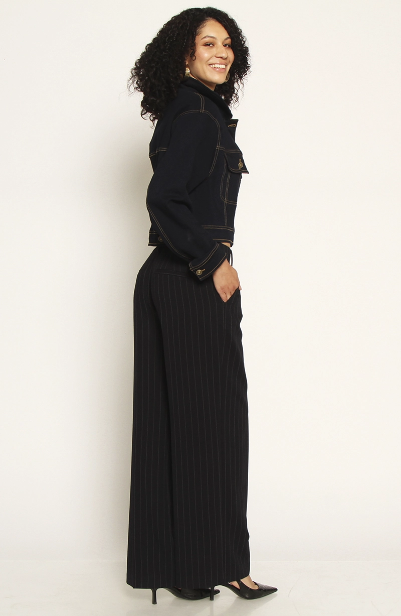 PANTALON RECTO TIRO ALTO PRETINA BASICA - 7