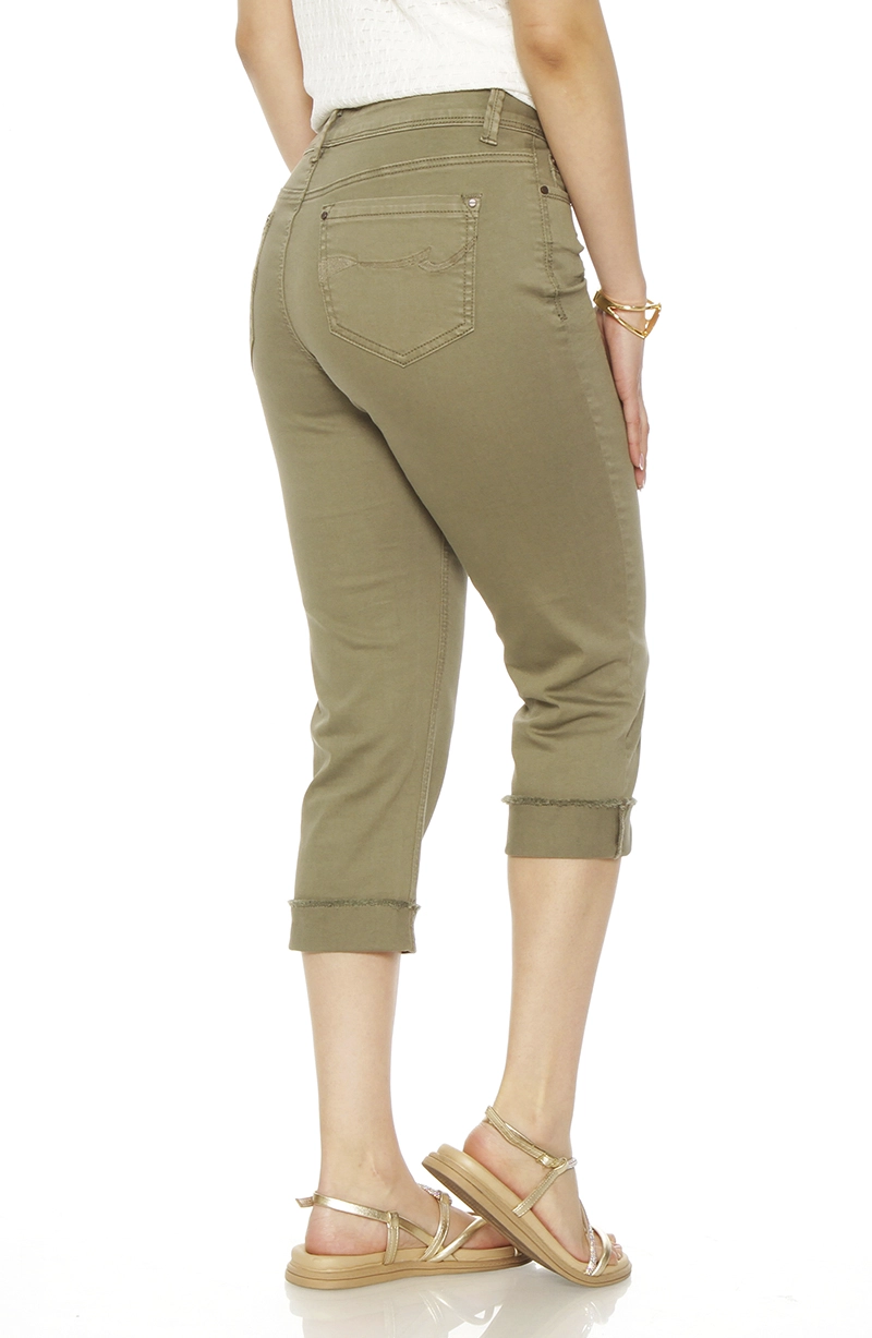 PANTALON CROP CON BASTA ROLL UP PRETINA BASICA UN BOTON - 6
