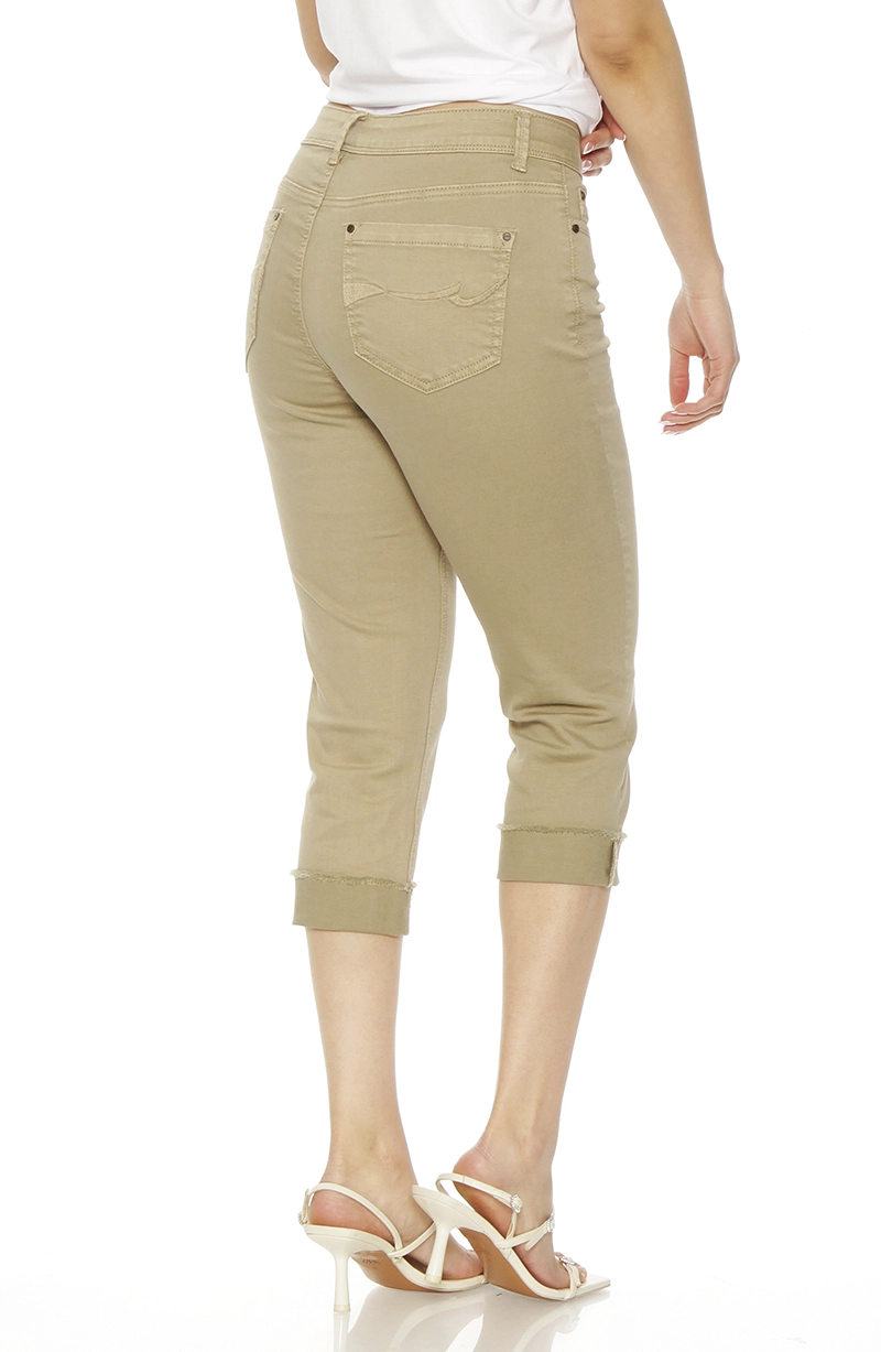PANTALON CROP CON BASTA ROLL UP PRETINA BASICA UN BOTON - 6