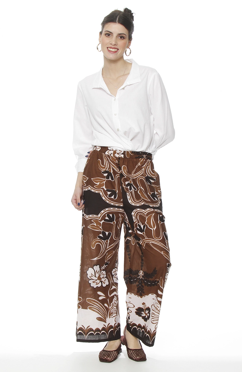 PANTALON WIDE LEG ESTAMPADO TIRO ALTO PRETINA BASICA - 3