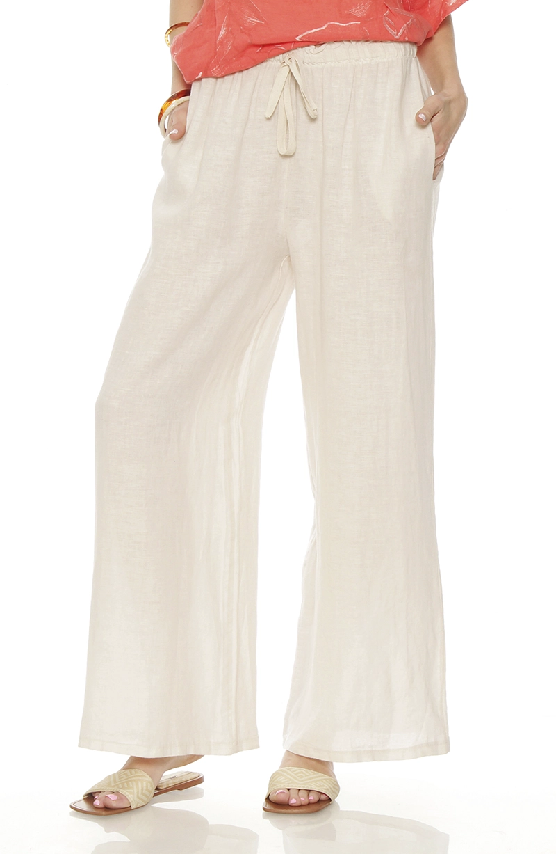 PATALON WIDE LEG LINO TIRO ALTO PRETINA ELASTICADA - 1