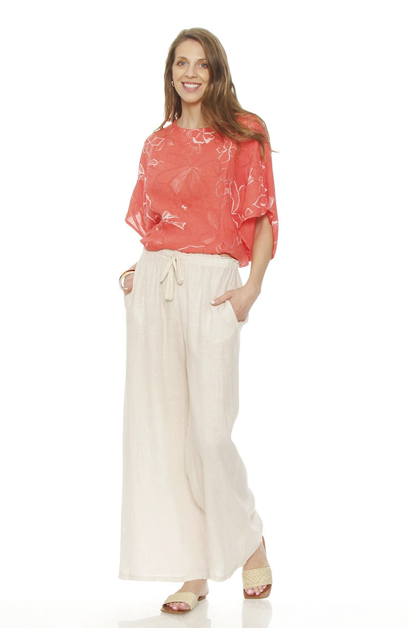 PATALON WIDE LEG LINO TIRO ALTO PRETINA ELASTICADA - 3