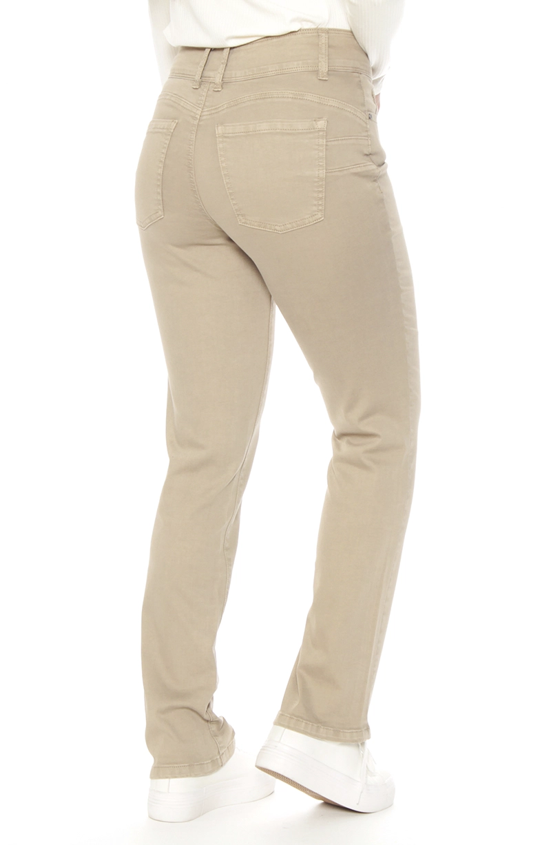 PANTALON RECTO TIRO ALTO PRETINA MEDIA 2 BOTONES PUSH UP - 7