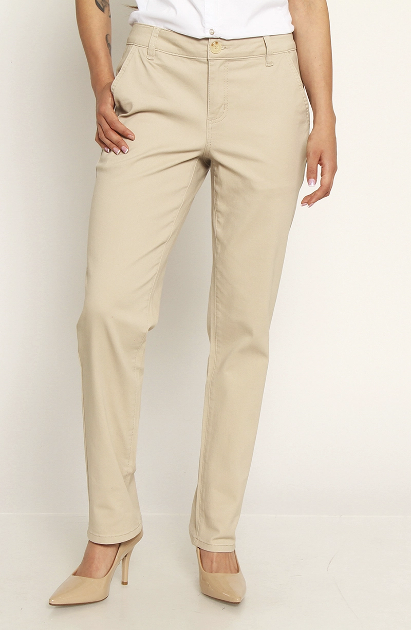 PANTALON SLIM TIRO ALTO PRETINA BASICA 1 BOTON - 1