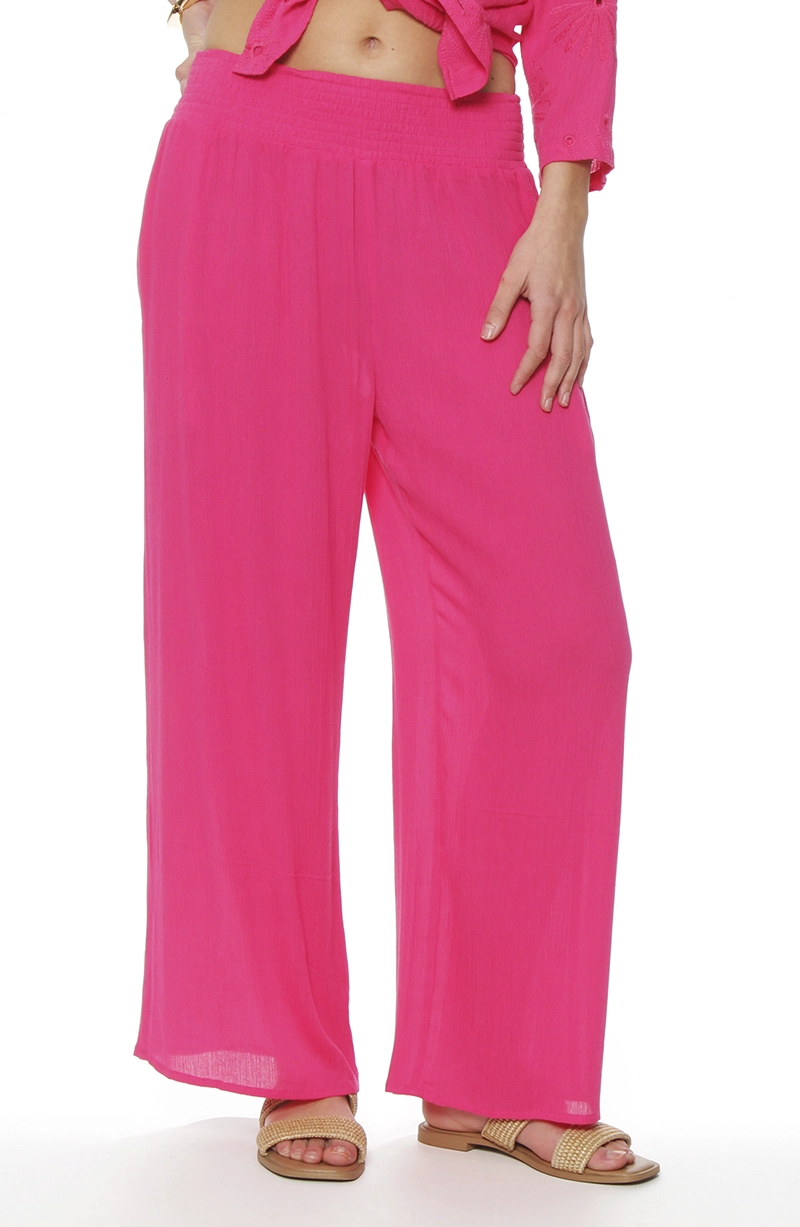 PANTALON WIDE LEG TIRO ALTO PRETINA ELASTICADA - 1