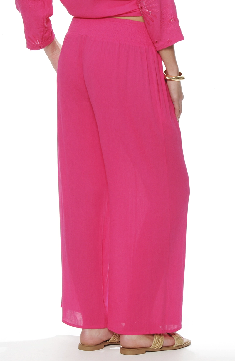 PANTALON WIDE LEG TIRO ALTO PRETINA ELASTICADA - 5