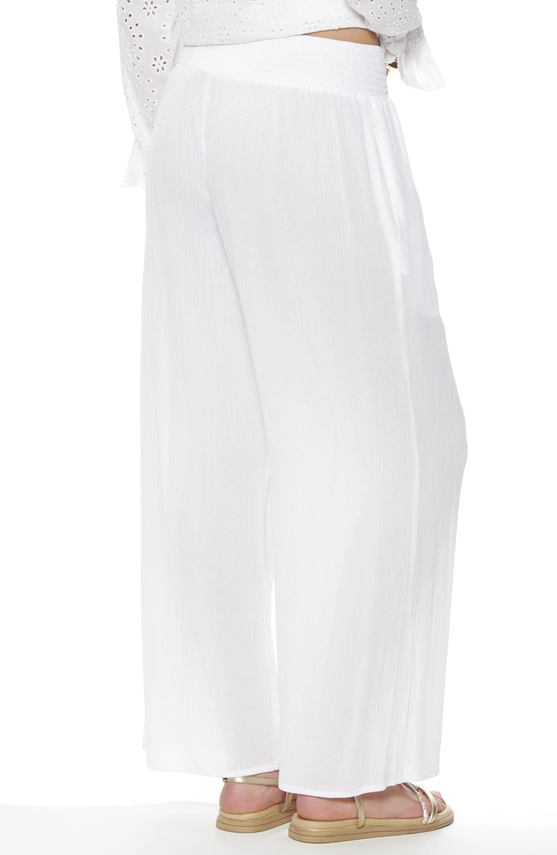 PANTALON WIDE LEG TIRO ALTO PRETINA ELASTICADA - 5