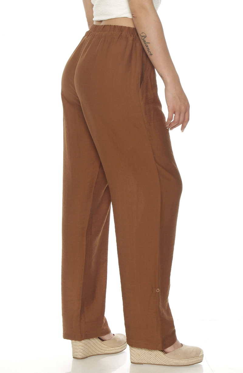 PANTALON WIDE LEG CARGO TIRO ALTO PRETINA ELASTICADA Y LAZO - 6