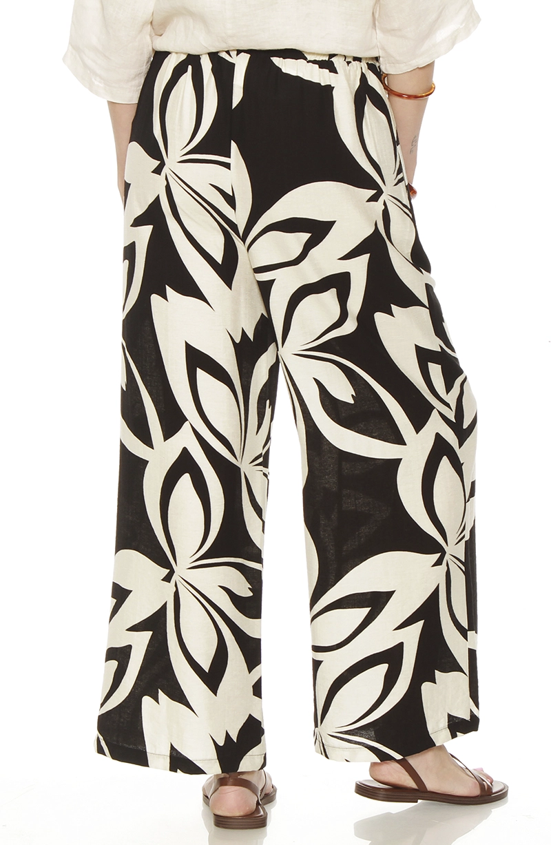 PANTALON ESTAMPADO WIDE LEG TIRO ALTO PRETINA AJUSTADA - 5