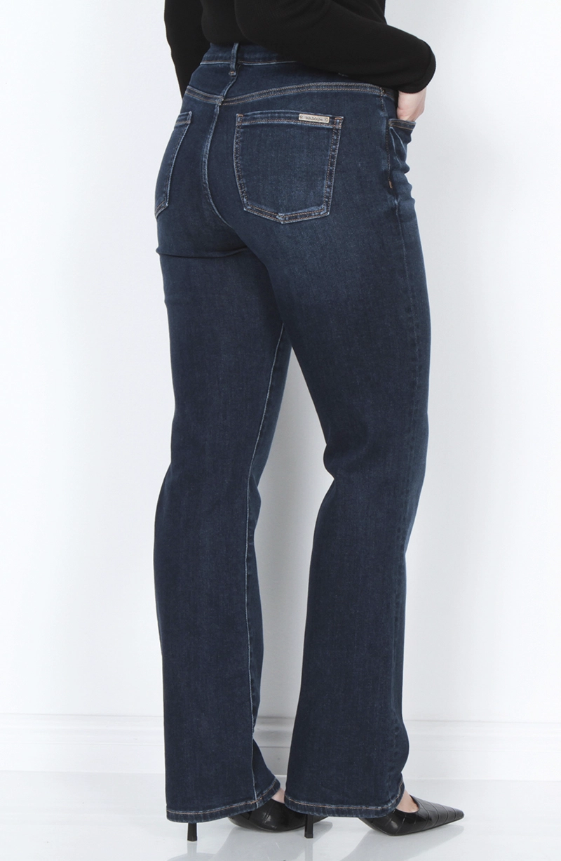 JEANS MUJER RECTO TIRO ALTO PRETINA BASICA 1 BOTON - 7