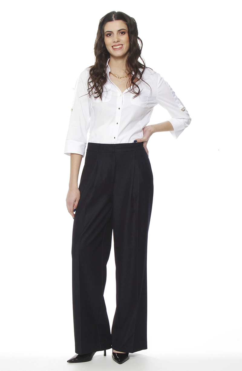 PANTALON RECTO TIRO ALTO PRETINA BASICA - 3
