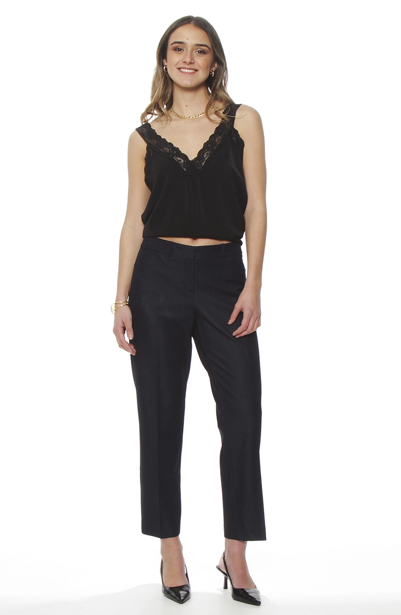 PANTALON SLIM TIRO ALTO PRETINA BASICA - 3