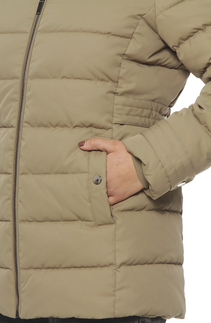PARKA MANGA LARGA CON APLICACION EN CAPUCHA CON CIERRE - 2
