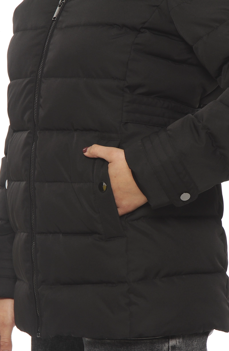 PARKA MANGA LARGA CON APLICACION EN CAPUCHA CON CIERRE - 2