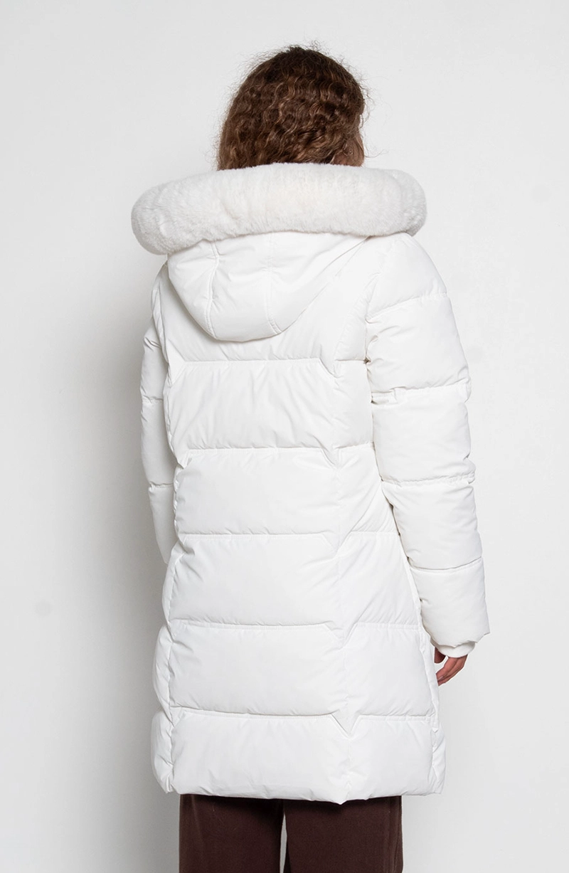 PARKA LARGA MANGA LARGA CAPUCHA PIEL SINTETICA - 8
