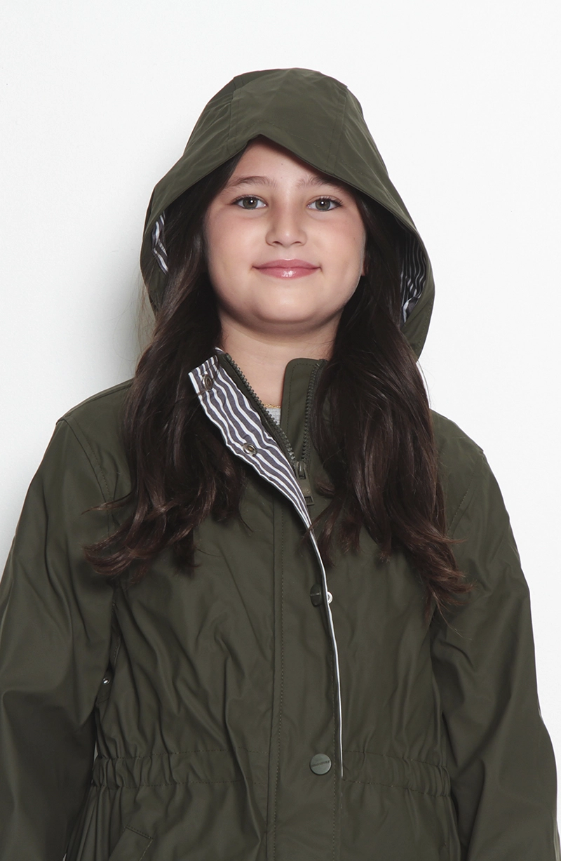 CHAQUETA IMPERMEABLE KID MANGA LARGA CON CAPUCHA NINITA - 4