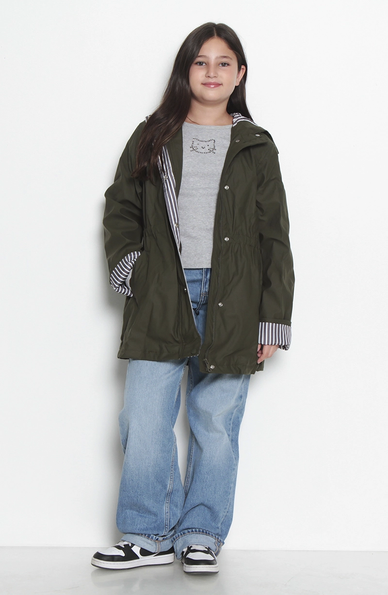 CHAQUETA IMPERMEABLE KID MANGA LARGA CON CAPUCHA NINITA - 5
