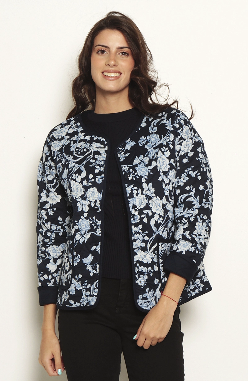 CHAQUETA MANGA LARGA REVERSIBLE CON BOLSILLOS - 1