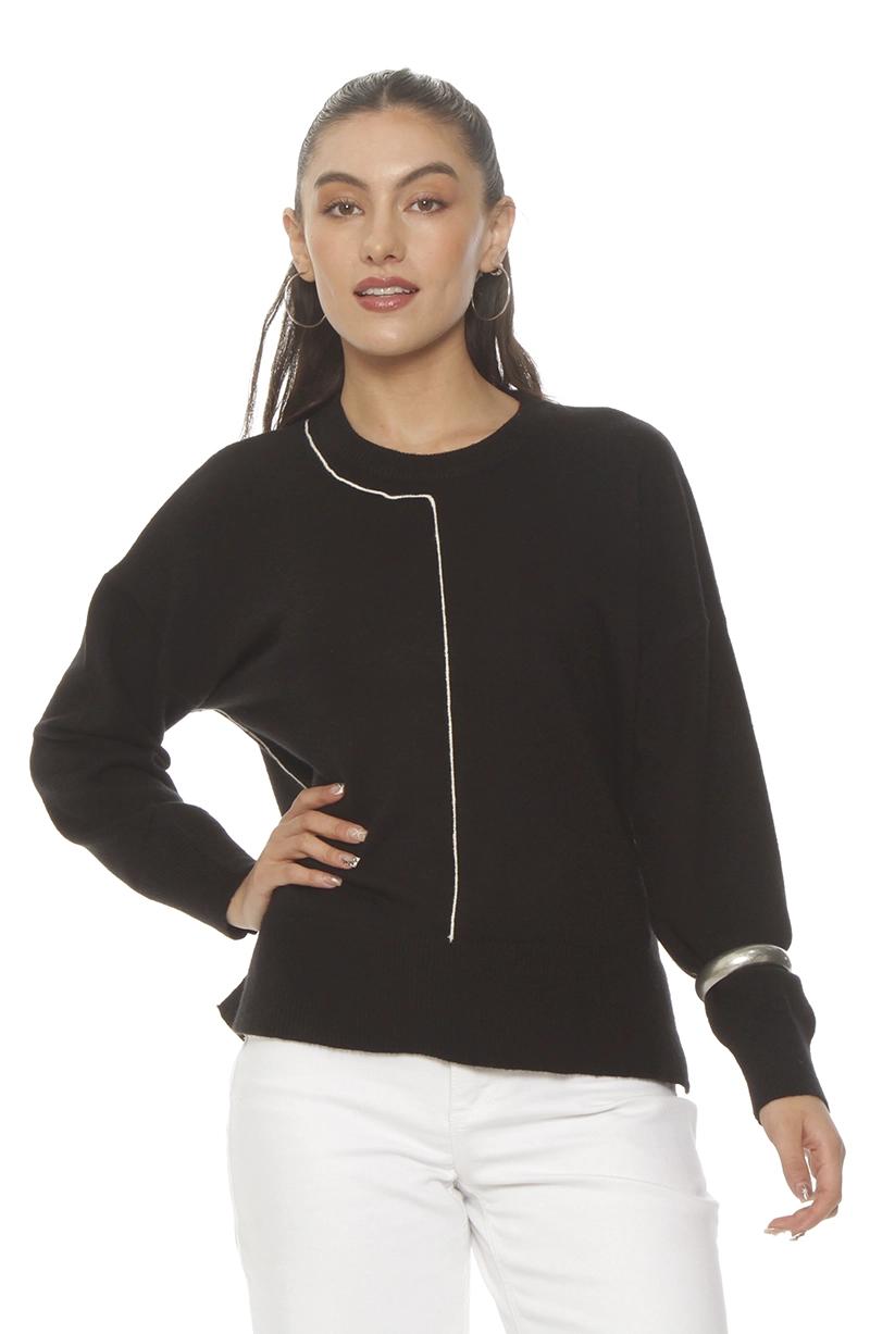 SWEATER MANGA LARGA ESCOTE REDONDO - 1