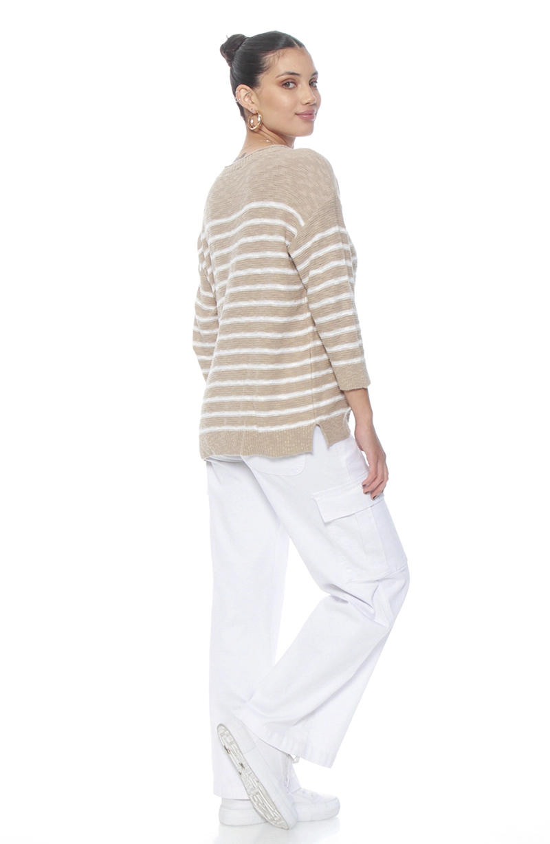 SWEATER MANGA LARGA LISTADO ESCOTE REDONDO - 7
