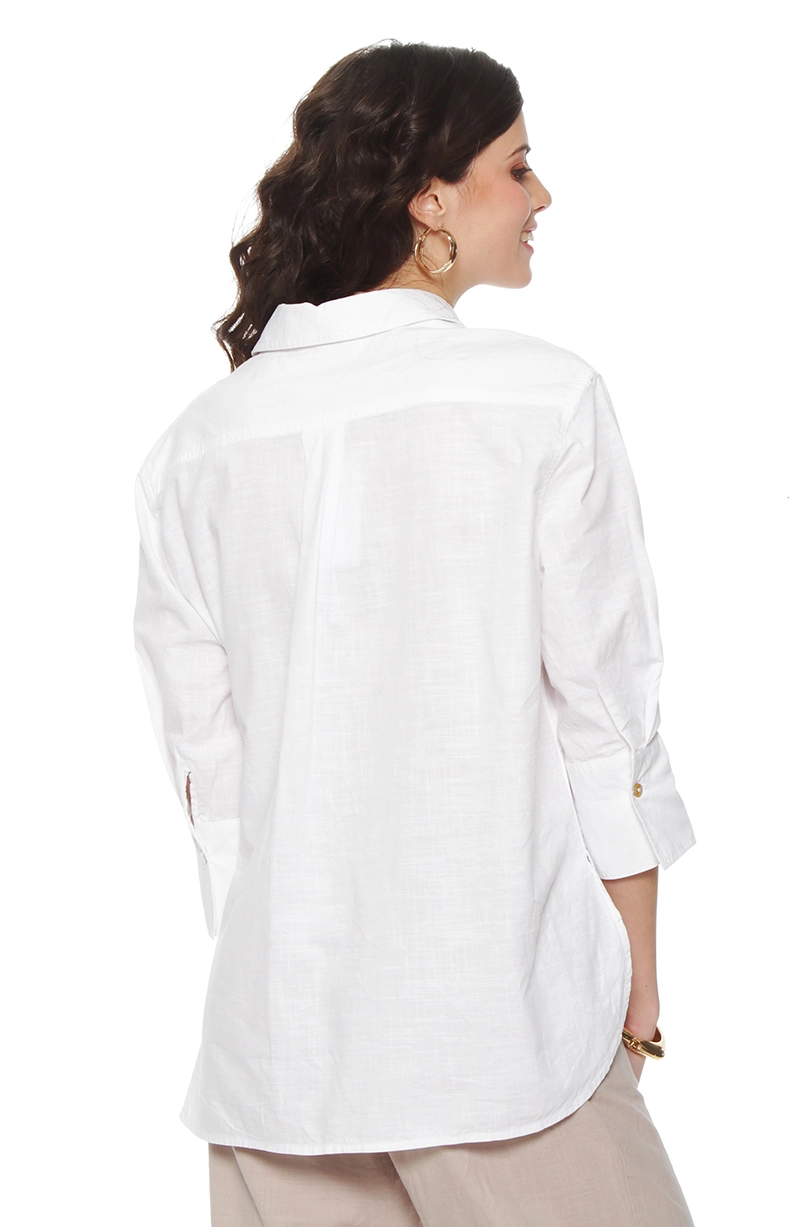 BLUSA MANGA LARGA LINO ABOTONADA EN DELANTERO - 6