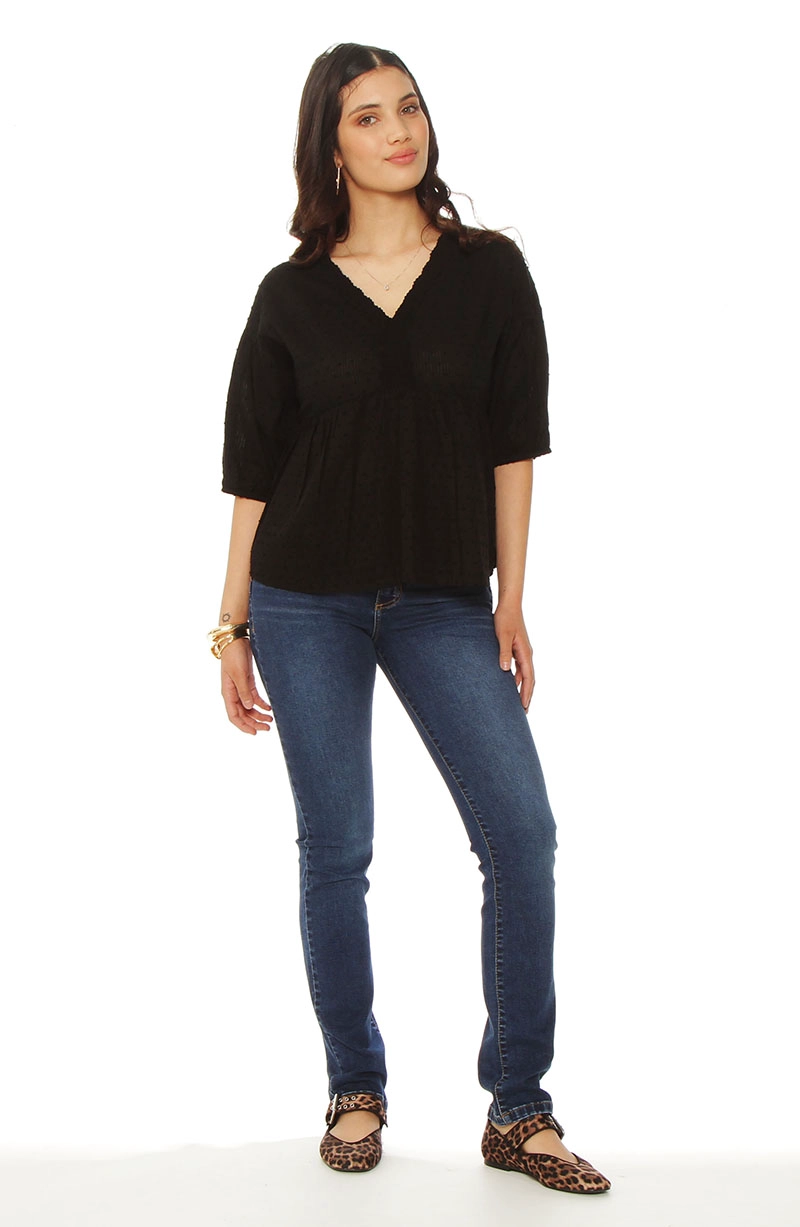 BLUSA MANGA CORTA BRODERY ESCOTE V - 4