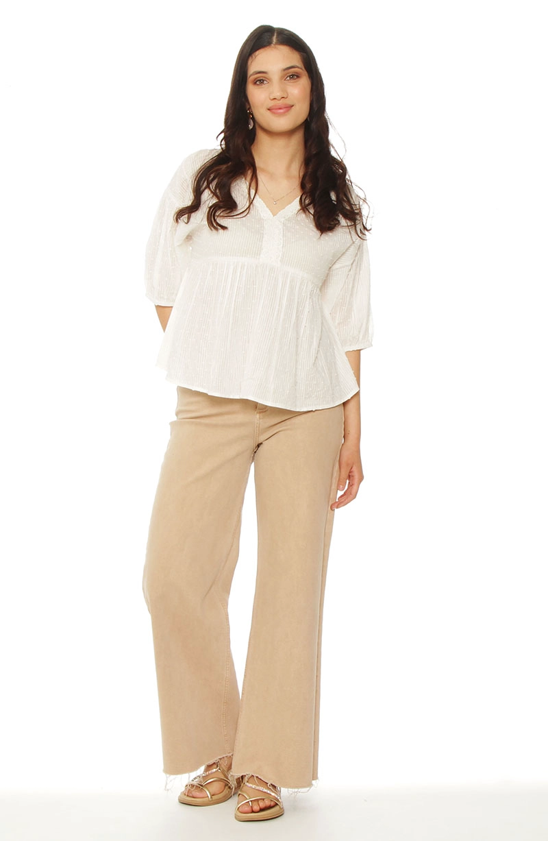 BLUSA MANGA CORTA BRODERY ESCOTE V - 5