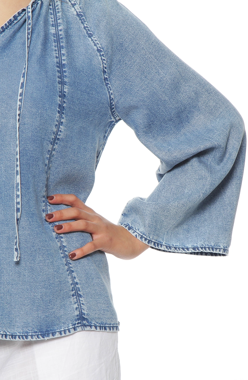 BLUSA MANGA LARGA LYOCELL ESCOTE V - 2