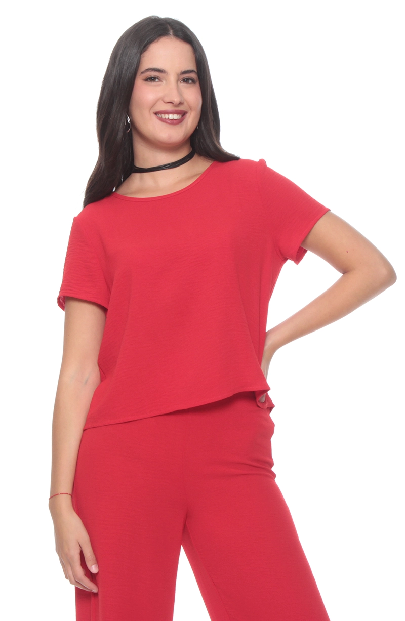 BLUSA MANGA CORTA ESCOTE REDONDO - 1