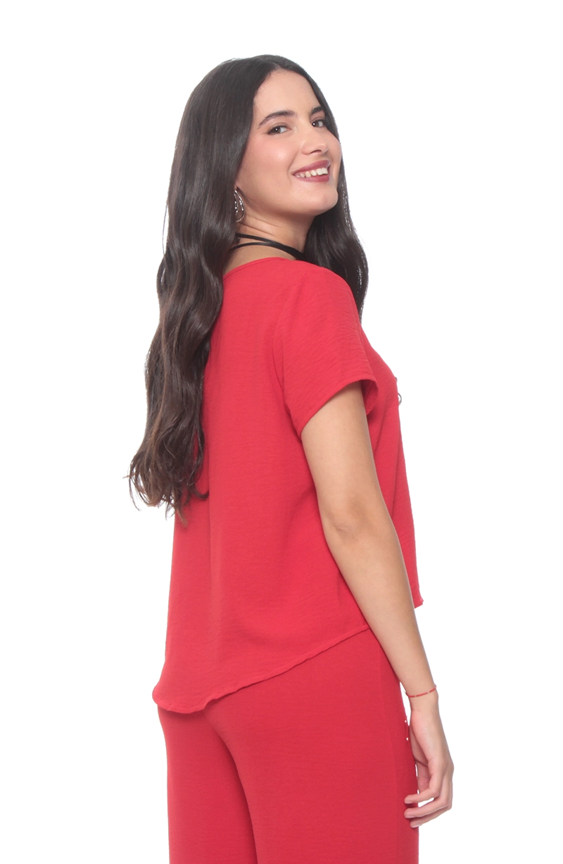 BLUSA MANGA CORTA ESCOTE REDONDO - 5