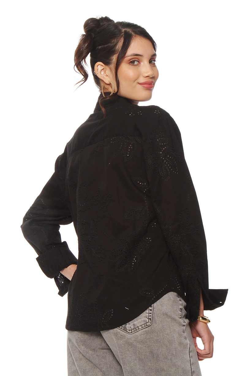 BLUSA MANGA LARGA BROIDERY ABOTONADA EN DELANTERO - 5