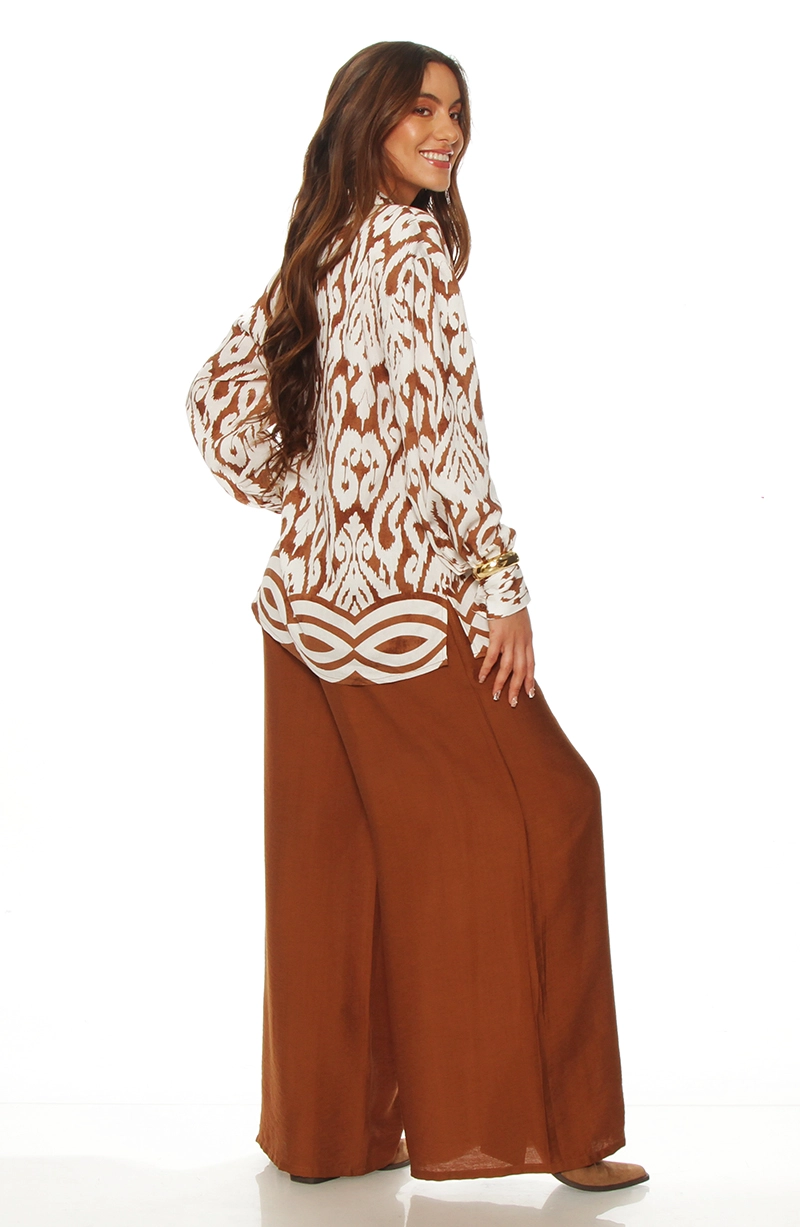 BLUSA MANGA LARGA ESTAMPADA ABOTONADA EN DELANTERO - 7