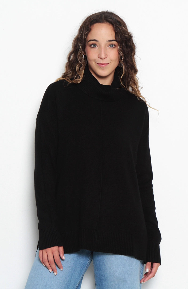 SWEATER MANGA LARGA CUELLO ALTO - 1