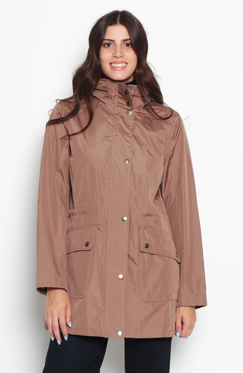 CHAQUETA IMPERMEABLE CON CAPUCHA NO DESMONTABLE CON FORRO - 1