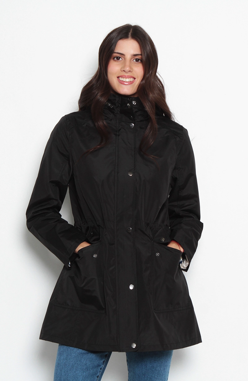 CHAQUETA IMPERMEABLE CON CAPUCHA NO DESMONTABLE CON FORRO - 1
