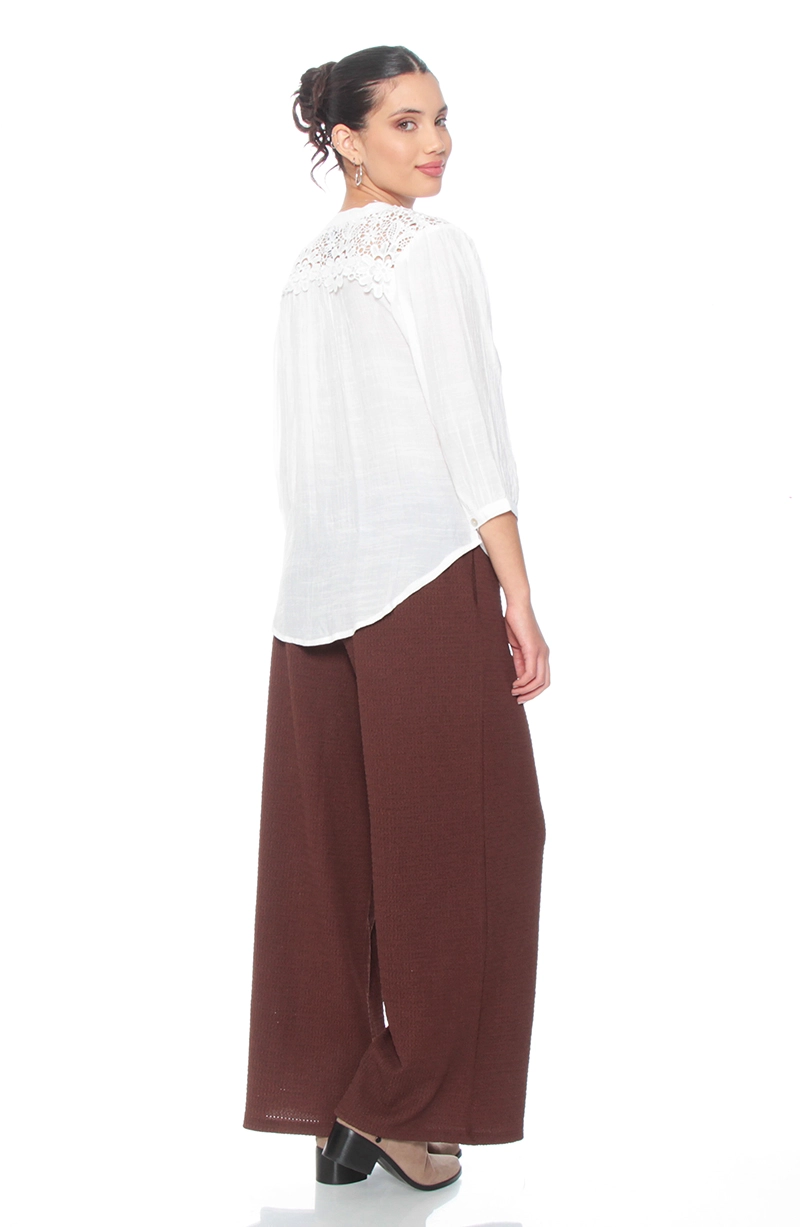 BLUSA MANGA LARGA CON BRODERY EN DELANTERO Y ESPALDA ESCOTE V - 7