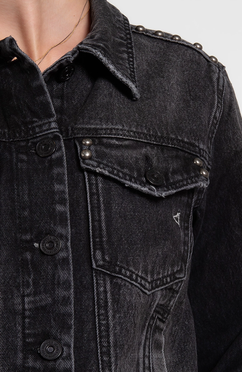 CHAQUETA DENIM MANGA LARGA CON TACHAS ABOTONADA EN DELANTERO - 5
