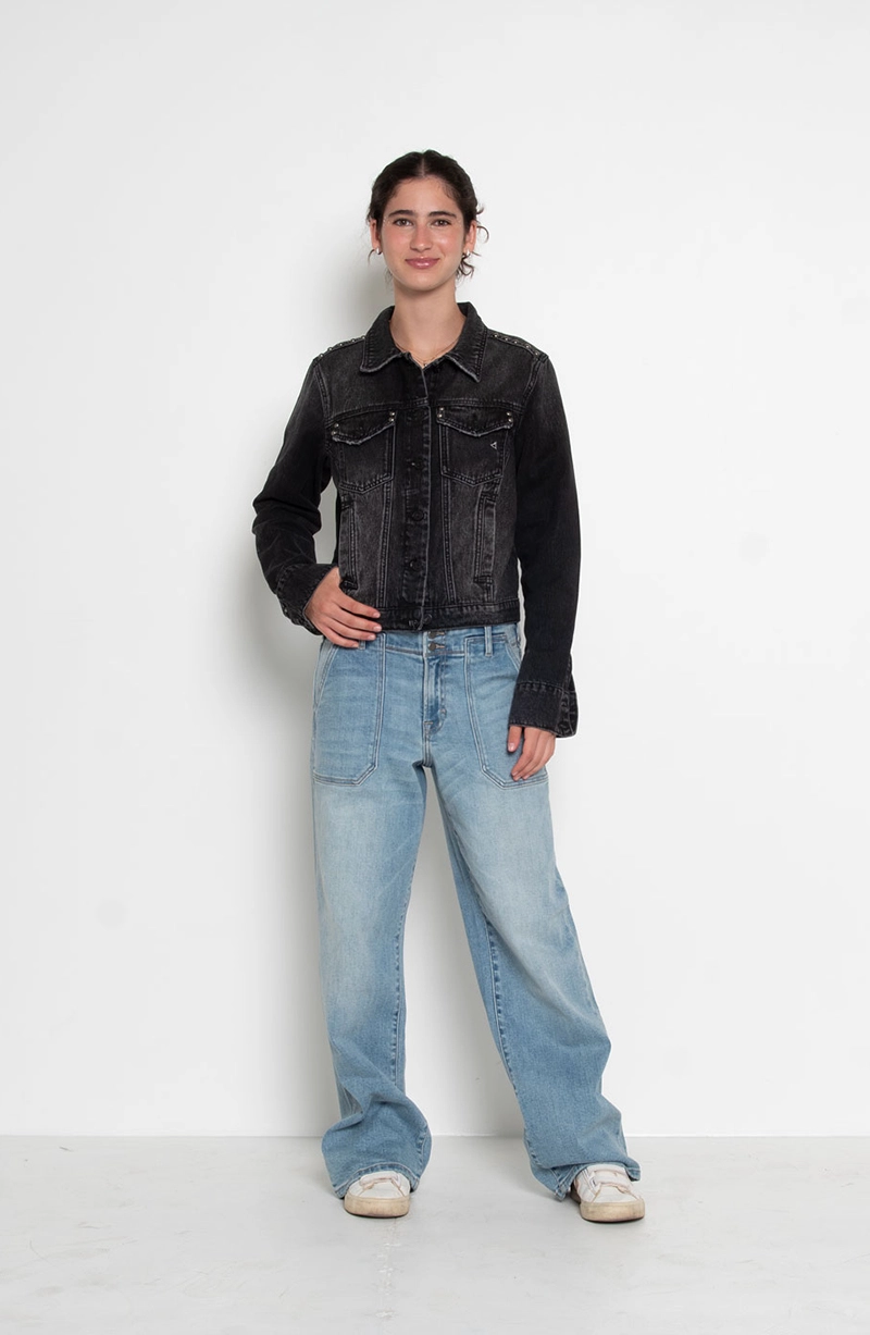 CHAQUETA DENIM MANGA LARGA CON TACHAS ABOTONADA EN DELANTERO - 6