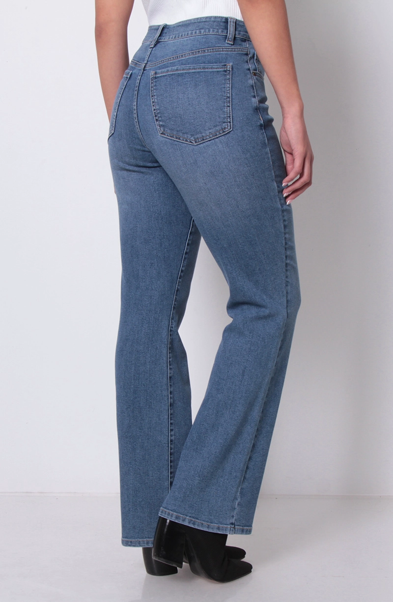 JEANS MUJER RECTO TIRO ALTO PRETINA BASICA 1 BOTON - 6
