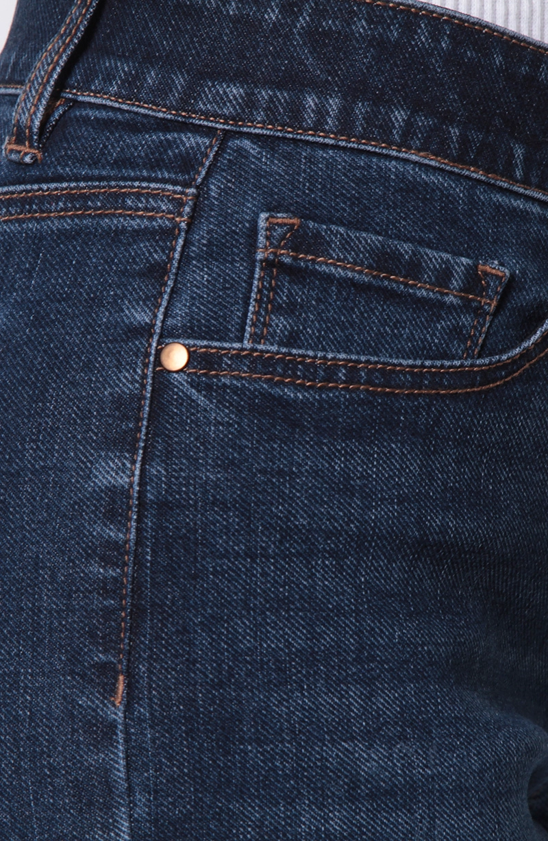 JEANS MUJER  RECTO ROLL UP TIRO ALTO PRETINA BASICA  1 BOTON - 3