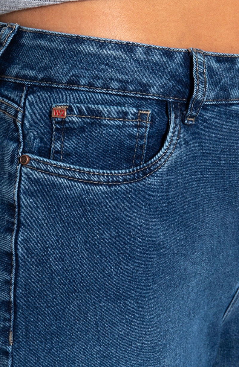 JEANS MUJER WIDE TIRO MEDIO PRETINA BASICA 2 BOTON - 3