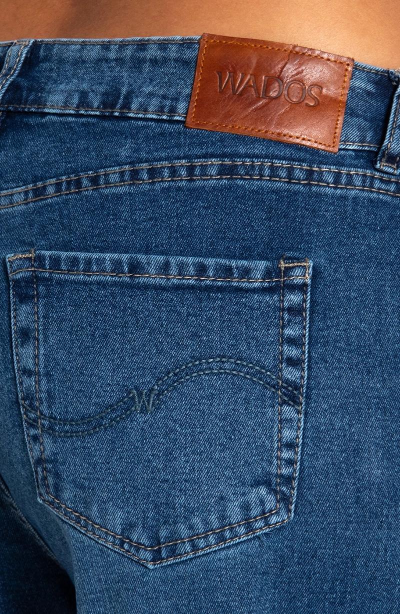 JEANS MUJER WIDE TIRO MEDIO PRETINA BASICA 2 BOTON - 6