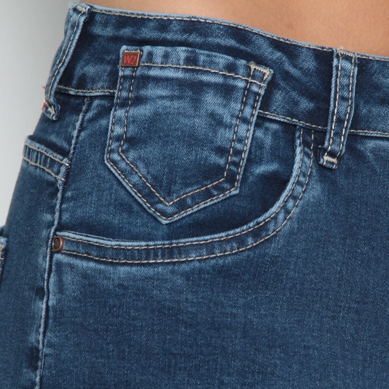 JEANS MUJER WIDE TIRO ALTO PRETINA BASICA 1 BOTON - 3