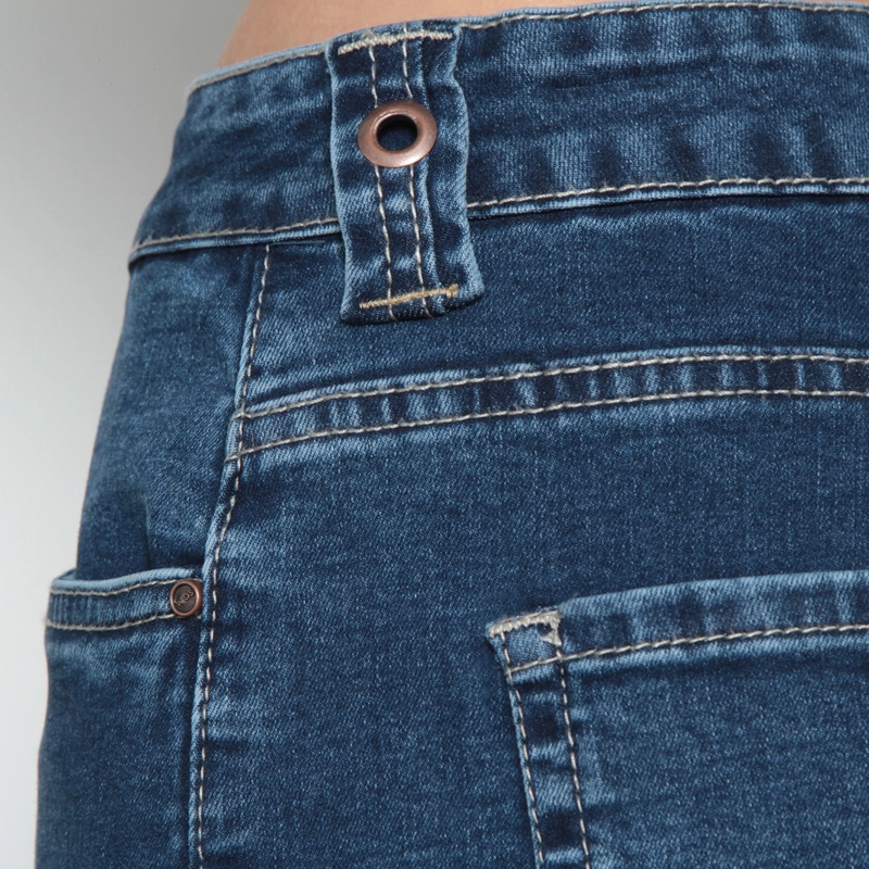 JEANS MUJER WIDE TIRO ALTO PRETINA BASICA 1 BOTON - 5