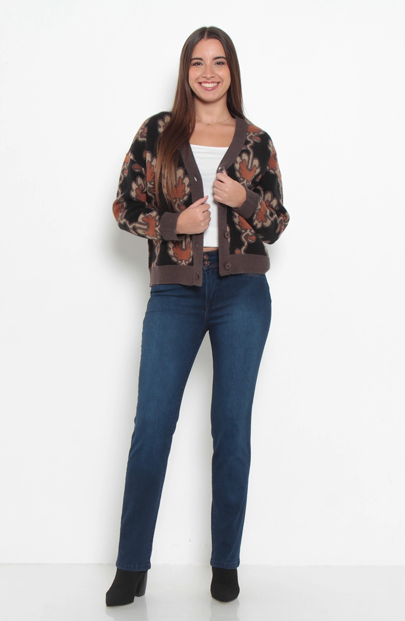 JEANS MUJER  PITILLO PUSH UP TIRO ALTO PRETINA MEDIA - 4