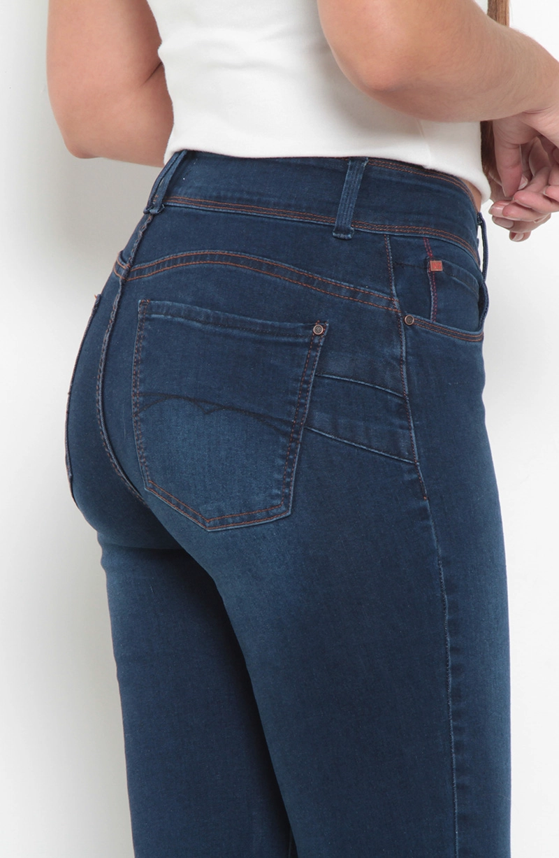 JEANS MUJER  PITILLO PUSH UP TIRO ALTO PRETINA MEDIA - 6