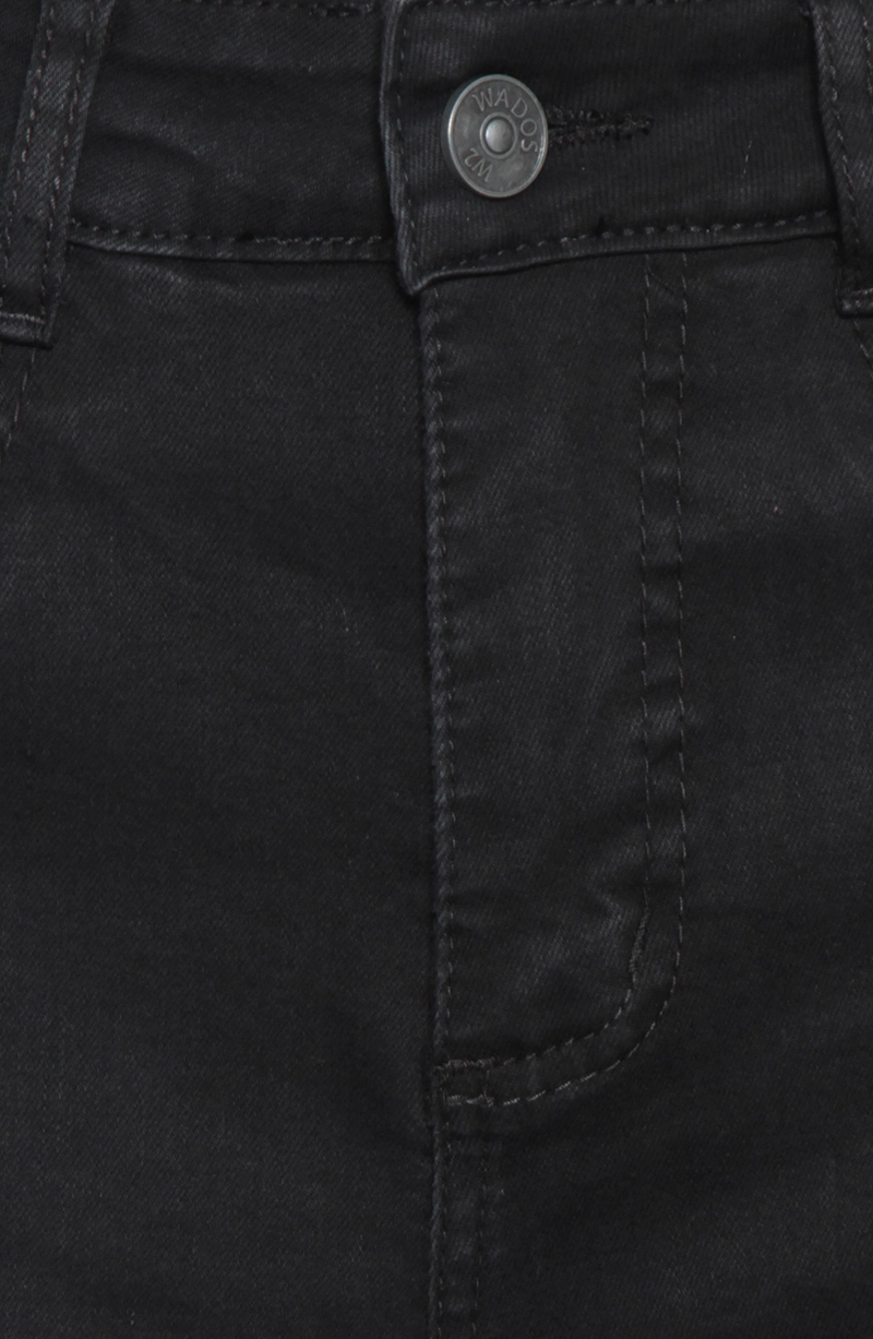 JEANS MUJER PIERNA WIDE TIRO ALTO PRETINA BASICA UN BOTON - 2