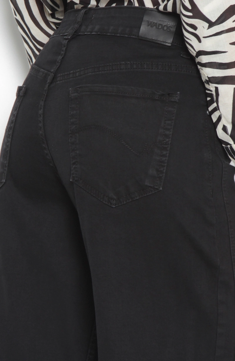 JEANS MUJER PIERNA WIDE TIRO ALTO PRETINA BASICA UN BOTON - 6