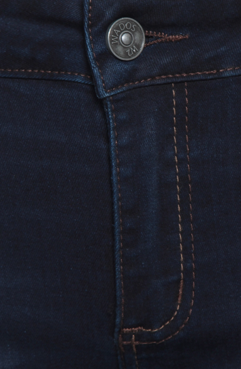 JEANS MUJER RECTO TIRO MEDIO PRETINA BASICA UN BOTON - 2