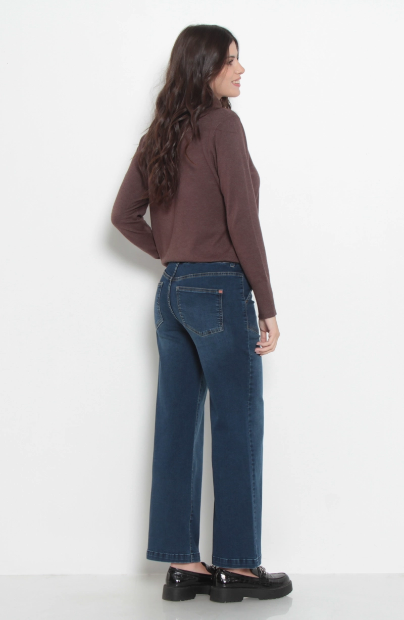 JEANS MUJER CROP CARGO PRETINA ALTA DOS BOTONES - 6